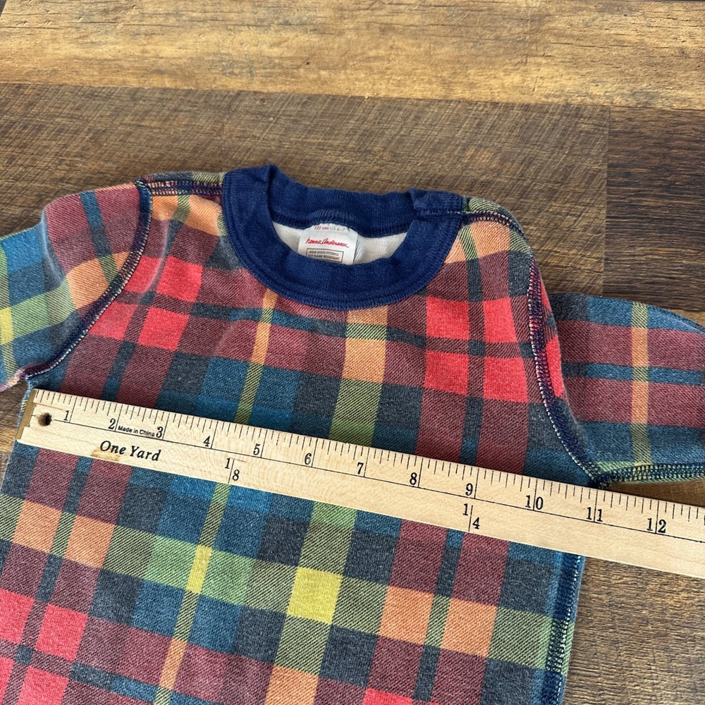 Hanna Andersson Kids 120 US 6-7 Plaid Organic Cotton Pajama Set Multicolor 59852 - Picture 6 of 10